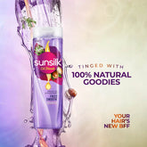 Sunsilk shampoo bottle with rosemary & argan oil, 380 ml, purple front label