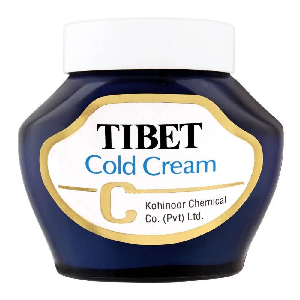 Tibet Cold Cream 60 ml jar with dark blue bottle, white cap, front label