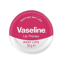 Vaseline lip therapy rosy lips 20 g tin with pink top and white label
