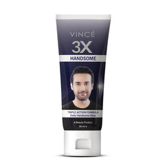 Vince 3X Handsome cream squeeze tube, 50 ml, front label '3X Handsome'
