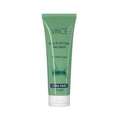 Vince Acne & Oil Clear face wash tube, green front label, 75 ml