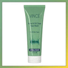 Vince Acne & Oil Clear face wash tube with XTRA-FAIR, green, 75 ml