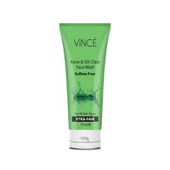 Vince Acne & Oil Clear face wash squeeze tube, green, 75 ml