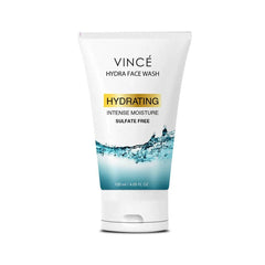 Vince Hydra Face Wash tube, white with blue water graphic, 120 ml.