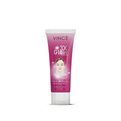Vince 3x Glow Cream tube, pink and purple with white cap, 50 ml
