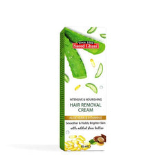 Hair removal cream in green and white carton, 50 ml