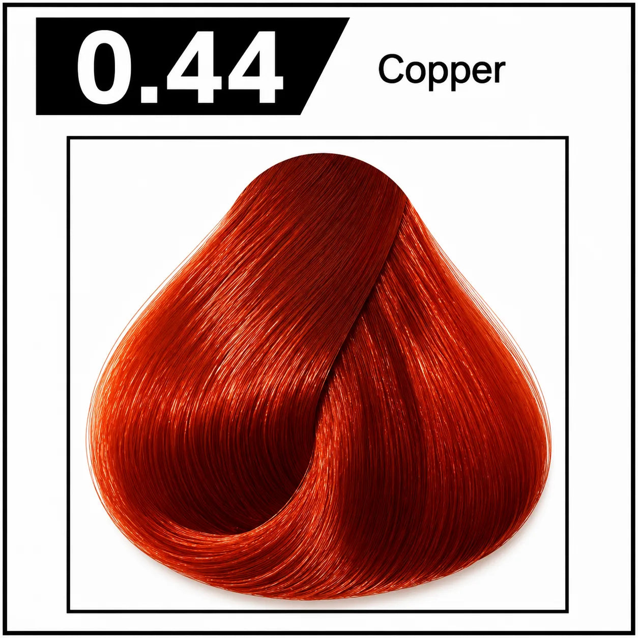Bremod hair color 0.44 Copper shade chart with copper-red hair swatch