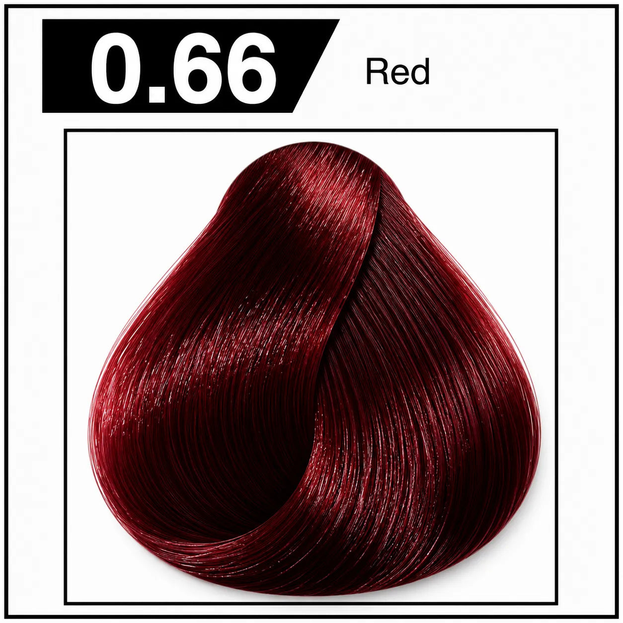 Bremod hair color 0.66 Red shade chart with deep red hair swatch