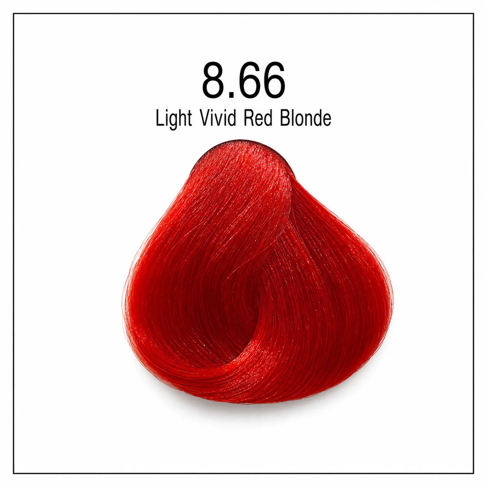 Hair color shade 8.66 light vivid red blonde swatch