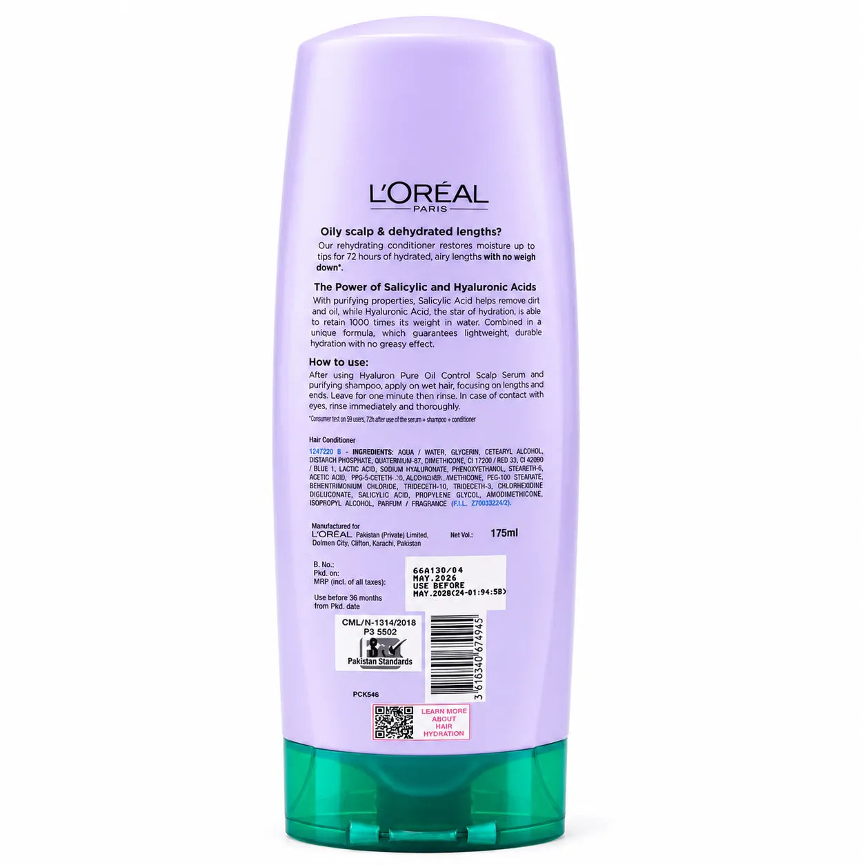 Loreal Conditioner Hyaluron Pure 175ml