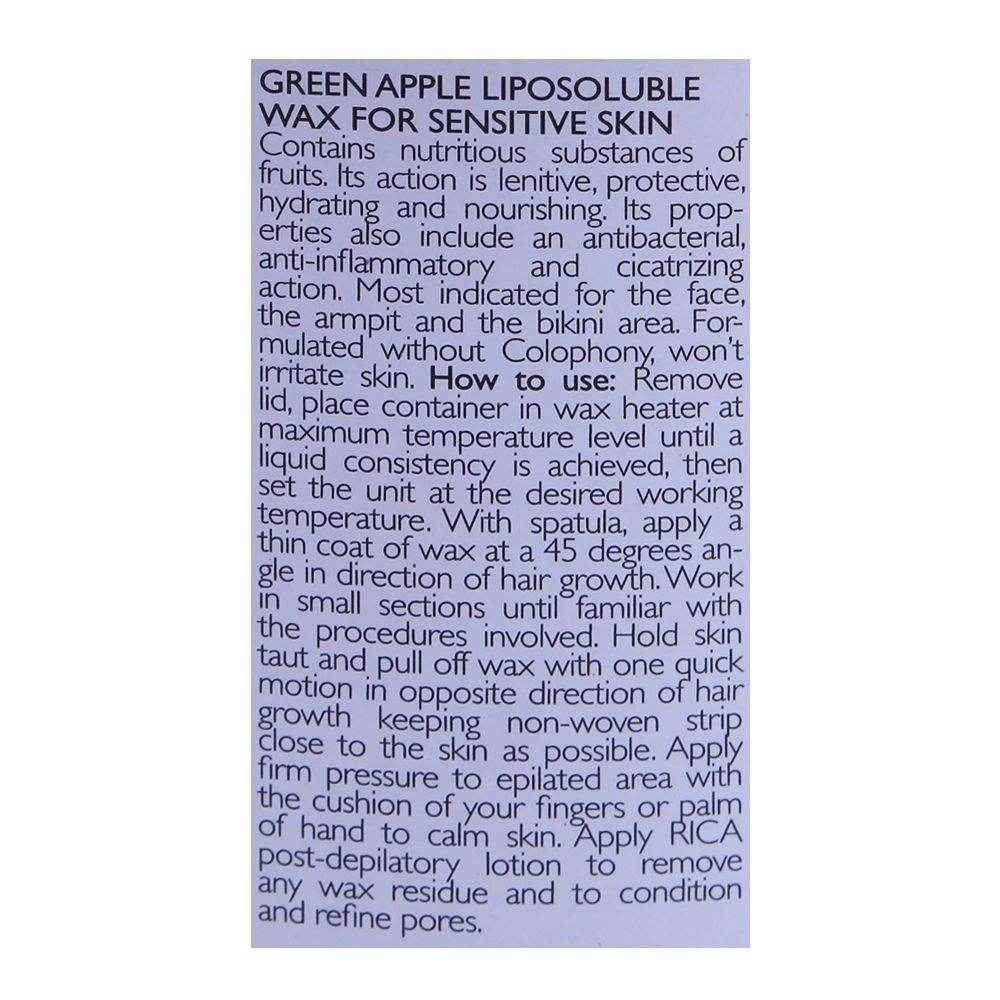 Rica Green Apple Sensitive Skin Liposoluble Wax 400ml - YehChez.pk