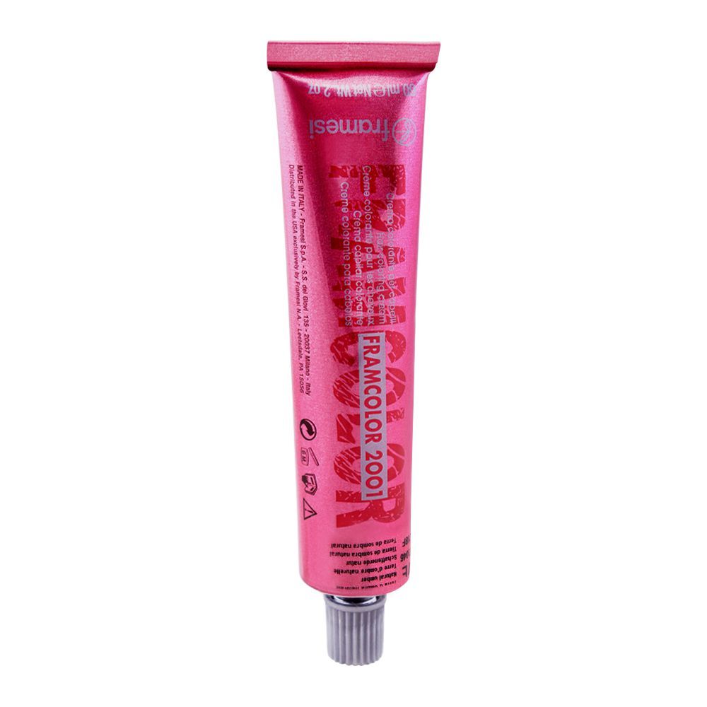 7E Framesi hair color cream tube, Natural Umber 60ml, front label