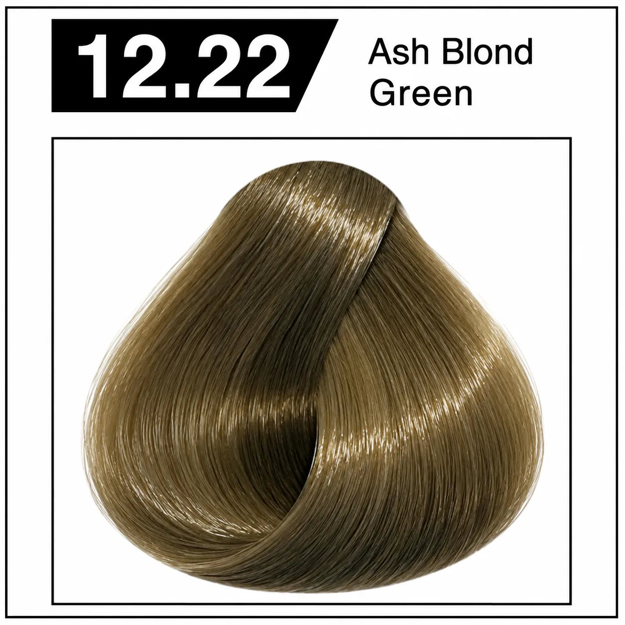 Hair color shade swatch, ash blond green hair dye cream