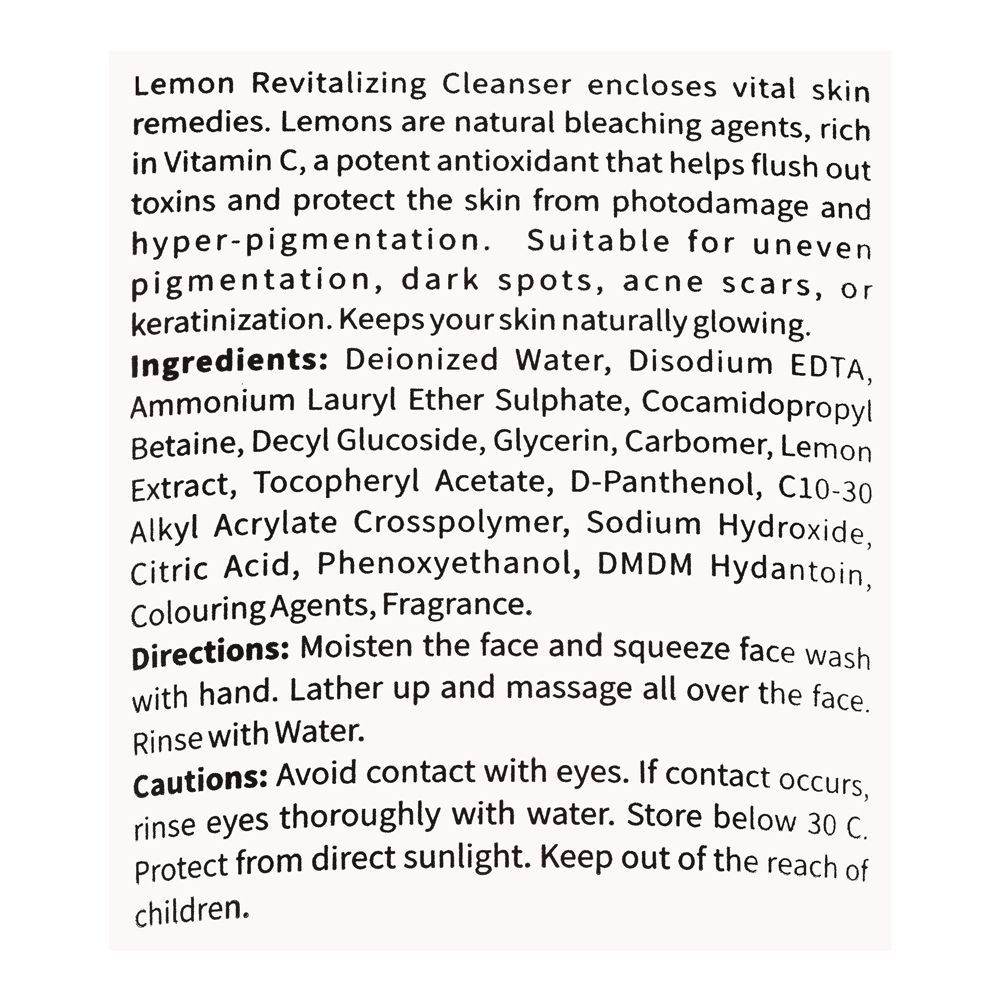 VIBRANT BEAUTY LEMON REVITALIZING CLEANSER 150ML - YehChez.pk