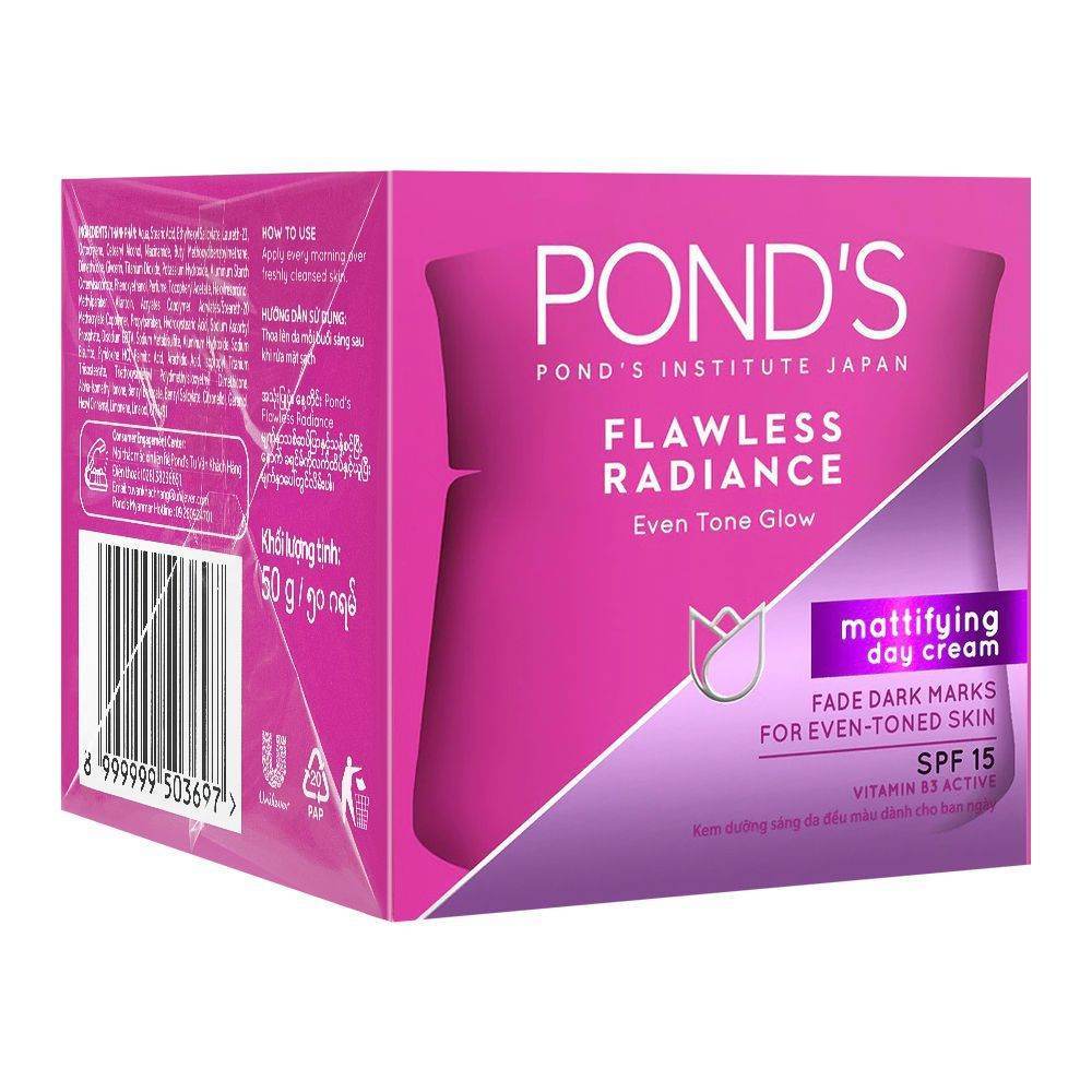Ponds Flawless Radiance Even Tone Glow Mattifying Day Cream, SPA 15 PA++, 50g - YehChez.pk