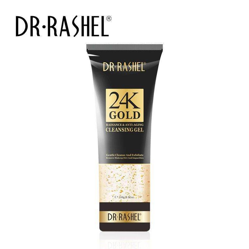 DR.RASHEL 24K Gold cleansing gel tube, upright black tube with gold front