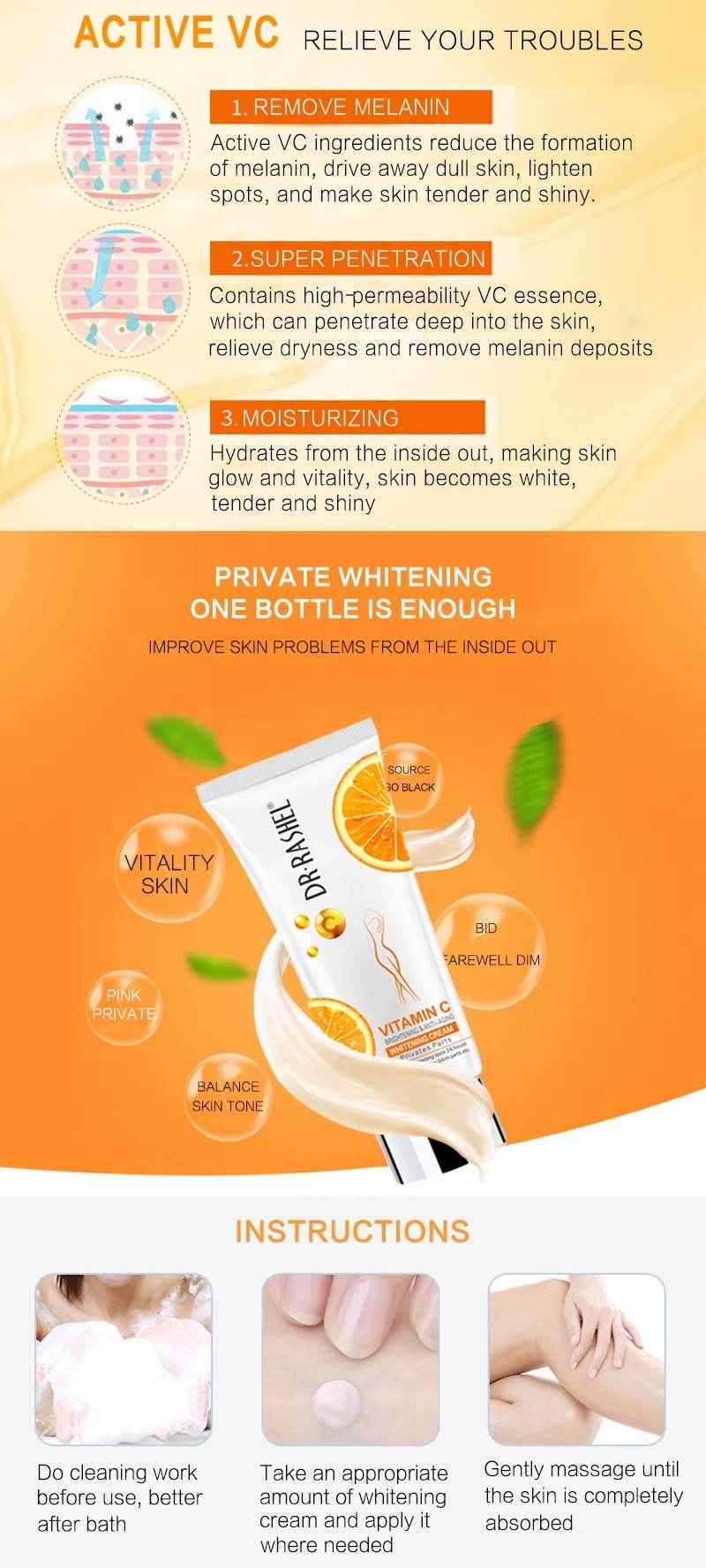 Dr Rashel Private Parts Whitening Cream 80Gm DRL-1510 80G - YehChez.pk