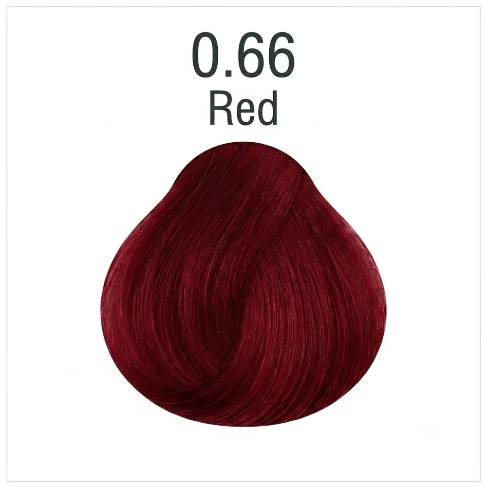 Hair color shade swatch 0.66 Red, deep burgundy red hair color