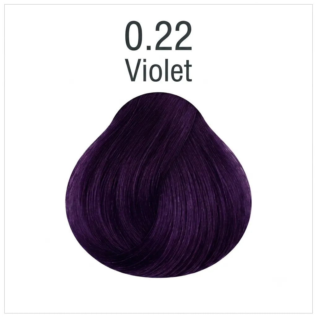 Hair color shade swatch 0.22 Violet, dark purple hair color