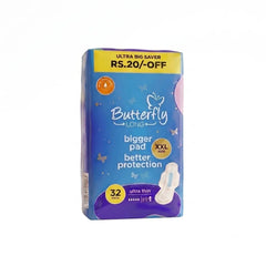 Butterfly long+ XXL pad pack with ultra-thin 32 pads for better protection