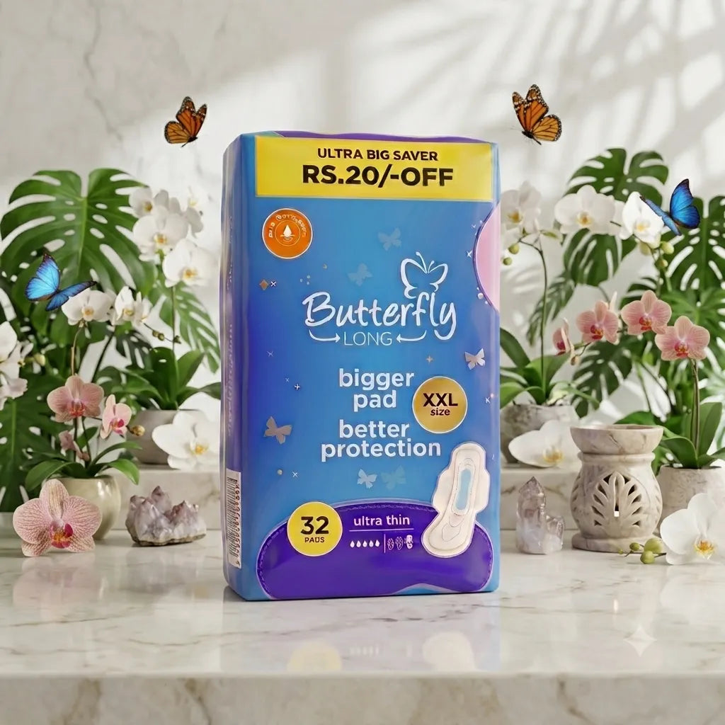 Butterfly ultra-thin XXL pads pack, 32 pads, long+ better protection