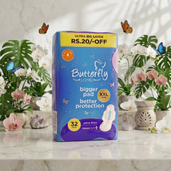 Butterfly ultra-thin XXL pads pack, 32 pads, long+ better protection