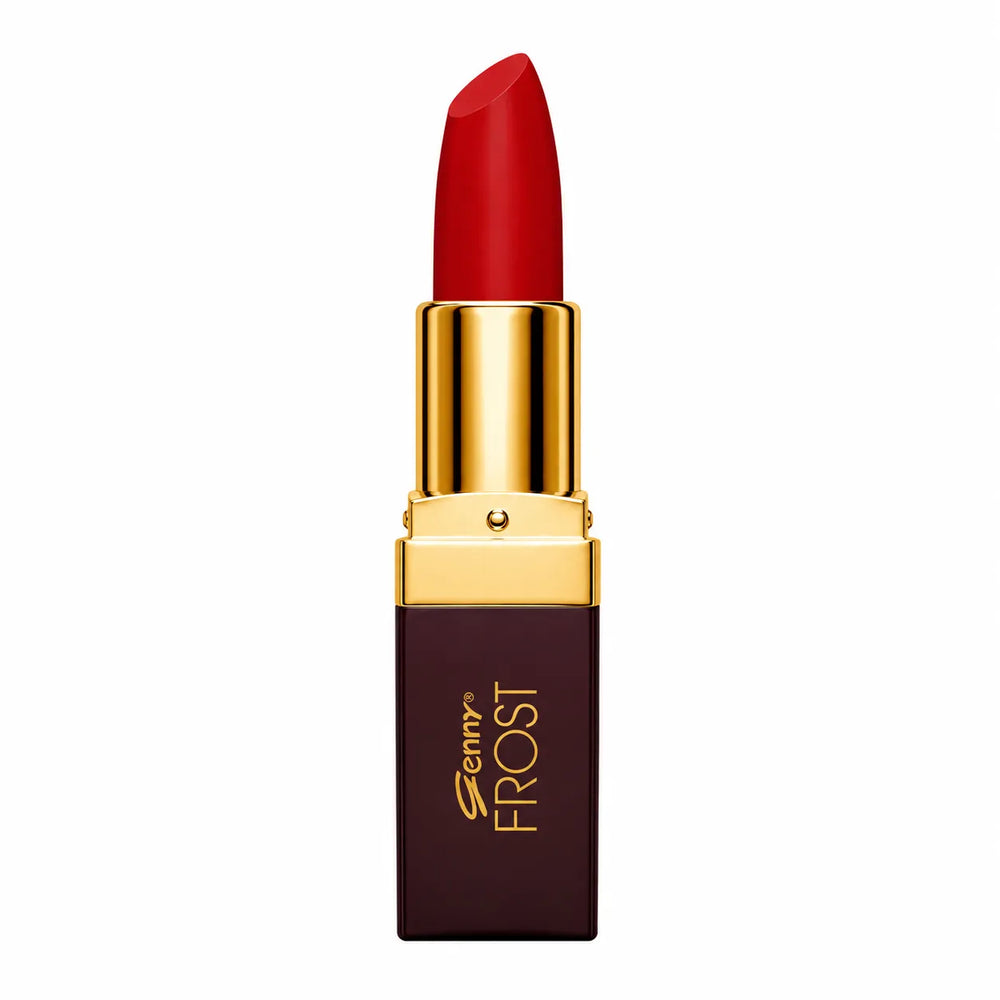 Genny lipstick shade 350 Pure Red with gold collar and red bullet.