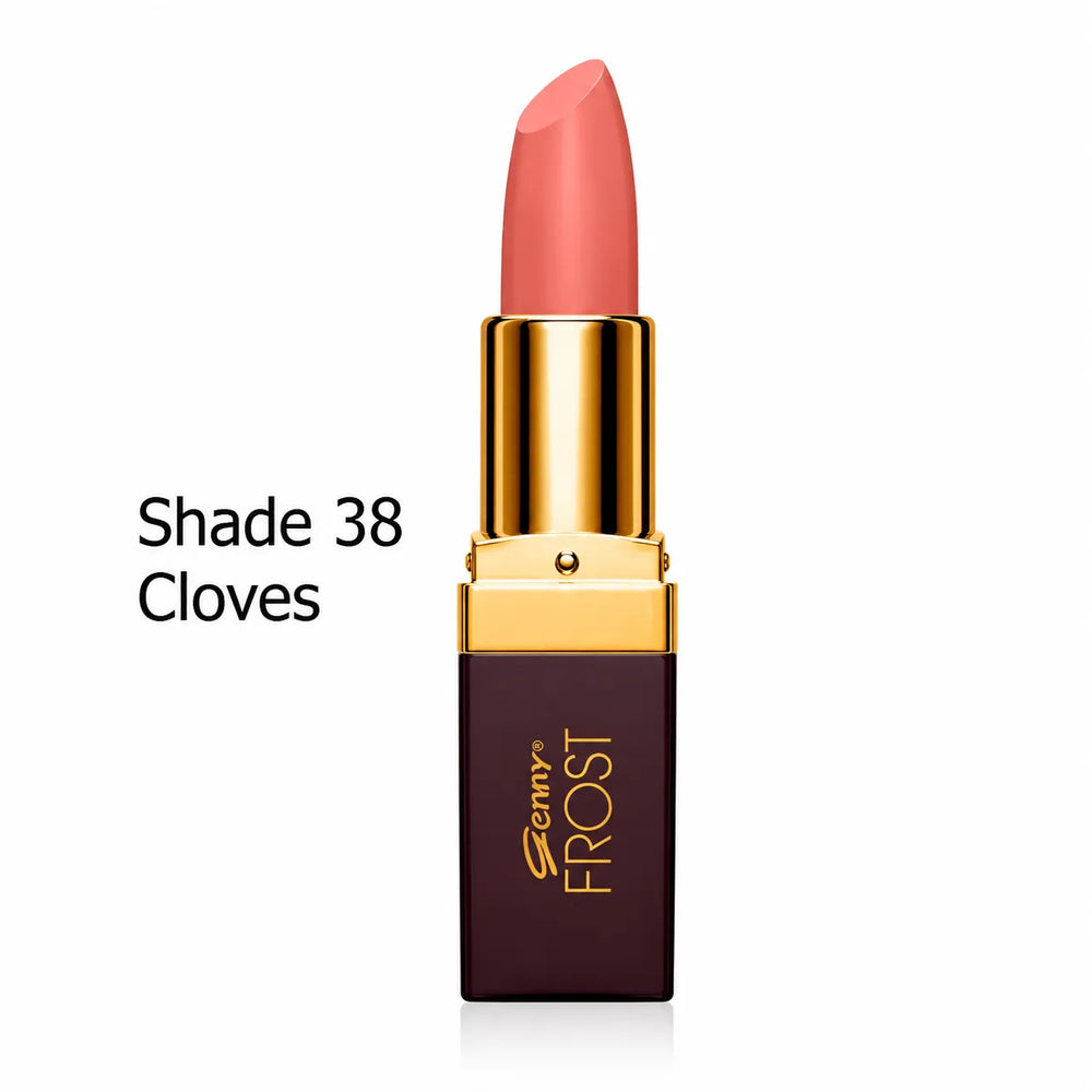 Coral rose lipstick in gold case, shade 38 Cloves