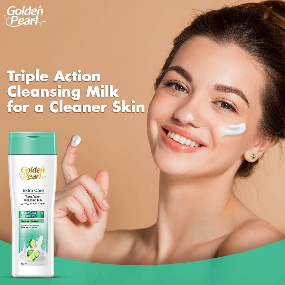 Golden Pearl Triple Action Cleansing Milk Moisturizing Lotion 100ml - YehChez.pk