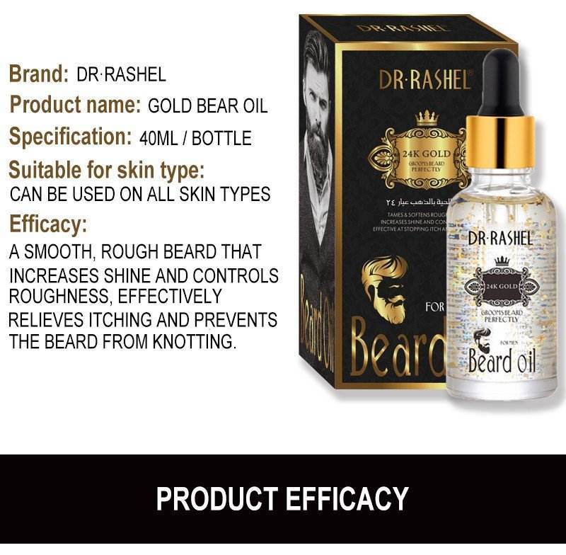 Dr Rashel 24k Gold Beard Oil For Men 30ml DLR-1470 - YehChez.pk