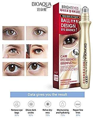 BioAqua Anti-Wrinkle Eye Essence Puffiness Eye Bag Removal Roll-On Eye Ball For Dark Circle Skin Care 15ml - YehChez.pk