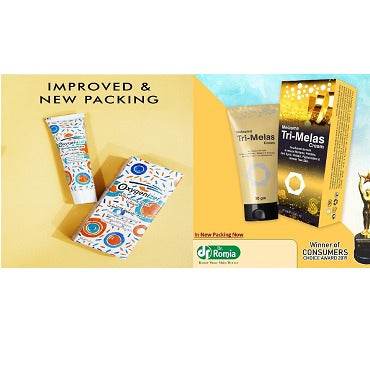 Dr Romia Tri-Melas cream tube and box set, improved new packing