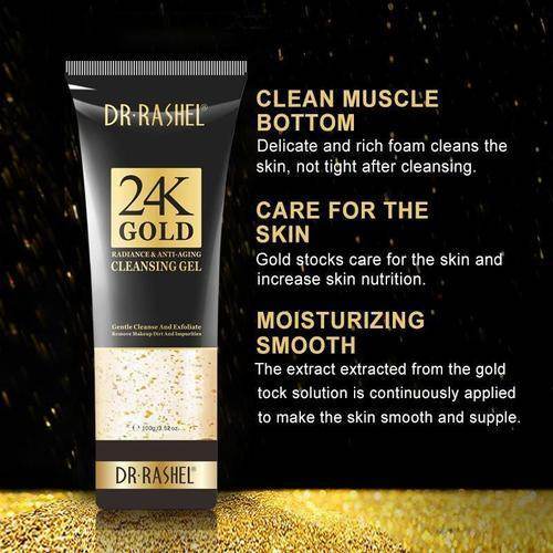 Dr Rashel 24K Gold Radiance & Anti-Aging Cleansing Gel 100ml DRL-1483 - YehChez.pk