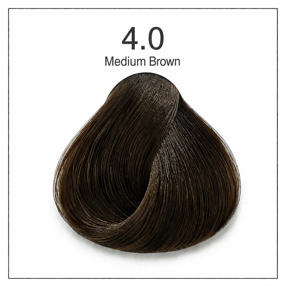Hair color shade swatch 4.0 Medium Brown