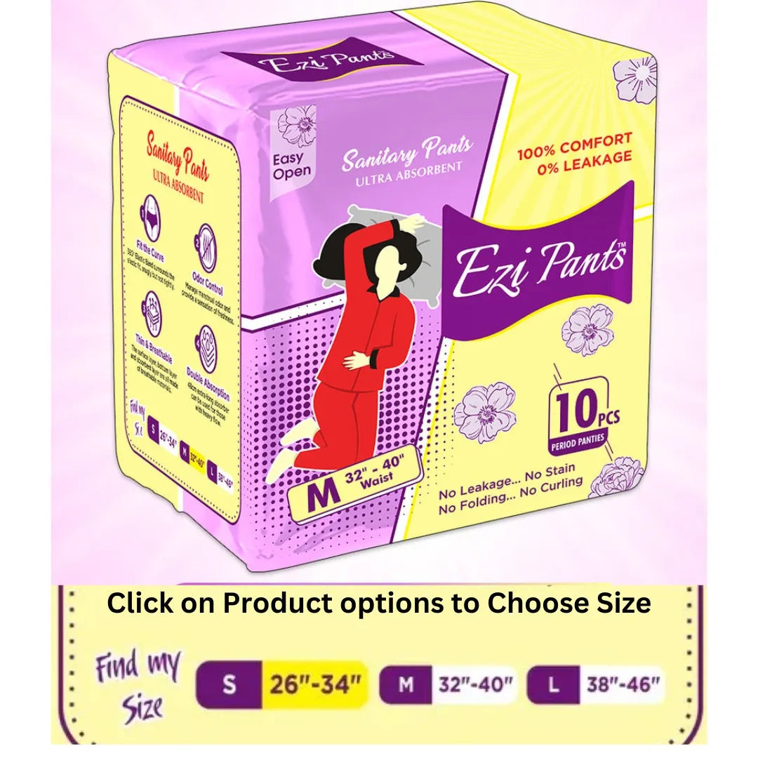 Ezi Pants Pack of 10 Period Panty For Women - Ultra Abrosbent Sanitary Pants (All Variants)