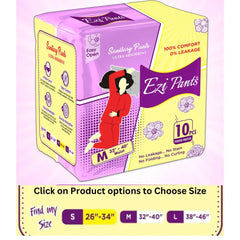 Ezi Pants Pack of 10 Period Panty For Women - Ultra Abrosbent Sanitary Pants (All Variants)
