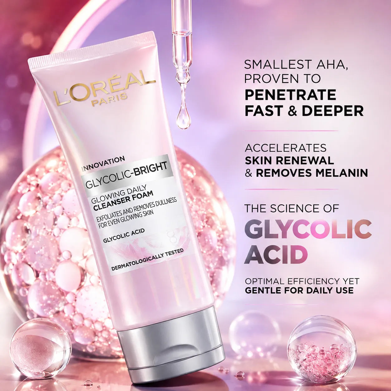 Loreal Paris Glycolic Bright Glowing Daily Cleanser Form 100ml
