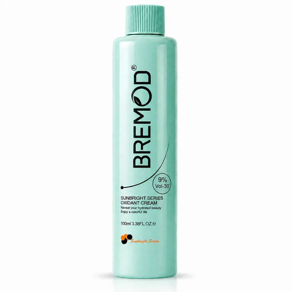Bremod 30 volume developer oxidant cream in turquoise bottle with teal cap, 100 ml