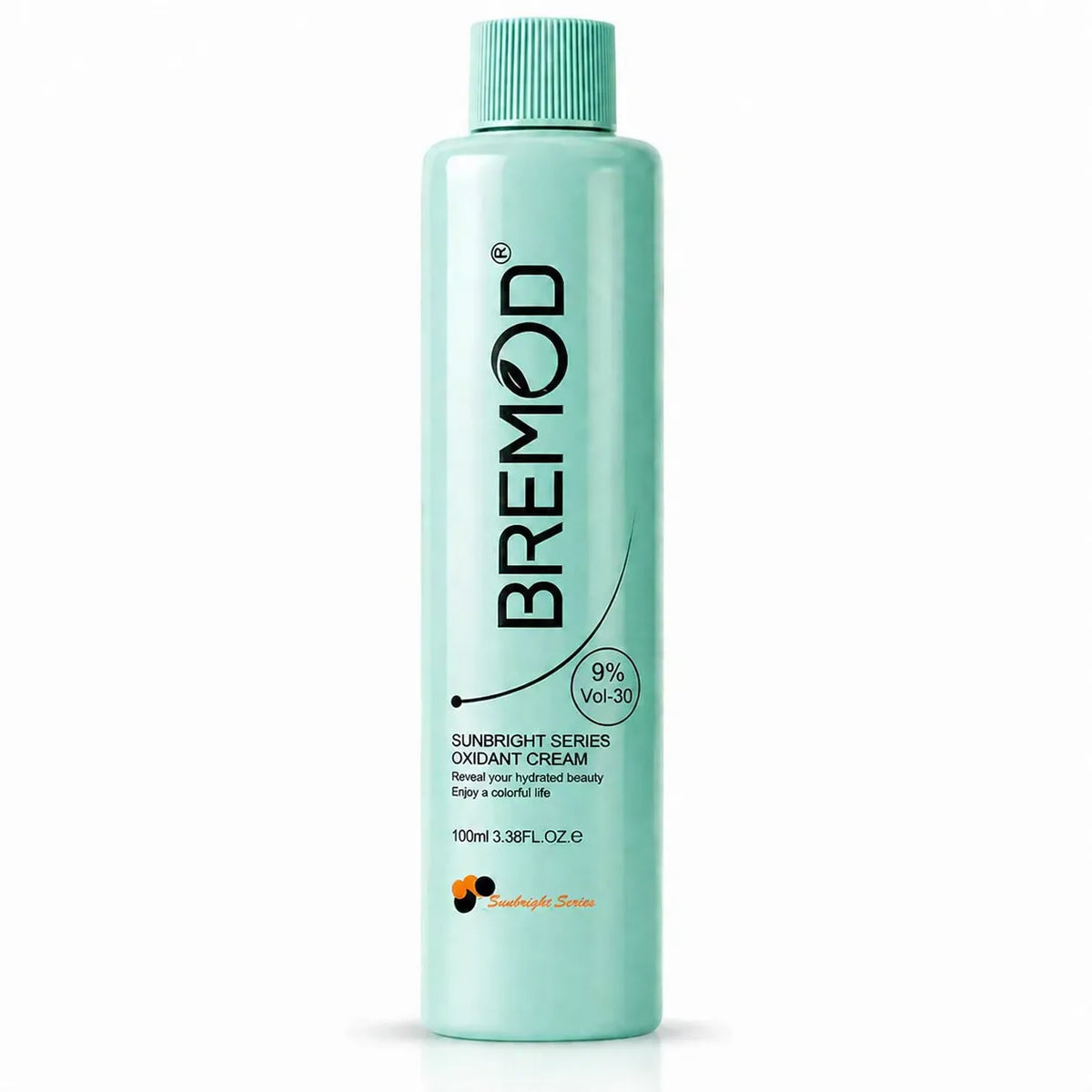 Bremod 30 volume developer oxidant cream in turquoise bottle with teal cap, 100 ml
