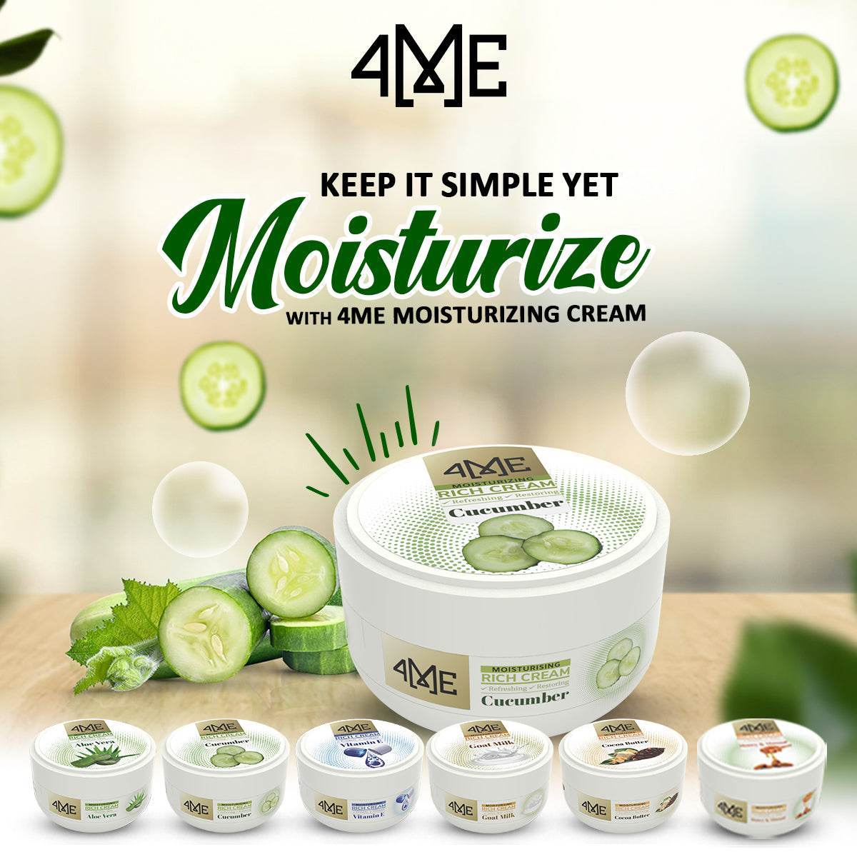 4ME Rich Moisturizing Cream Cucumber - YehChez.pk