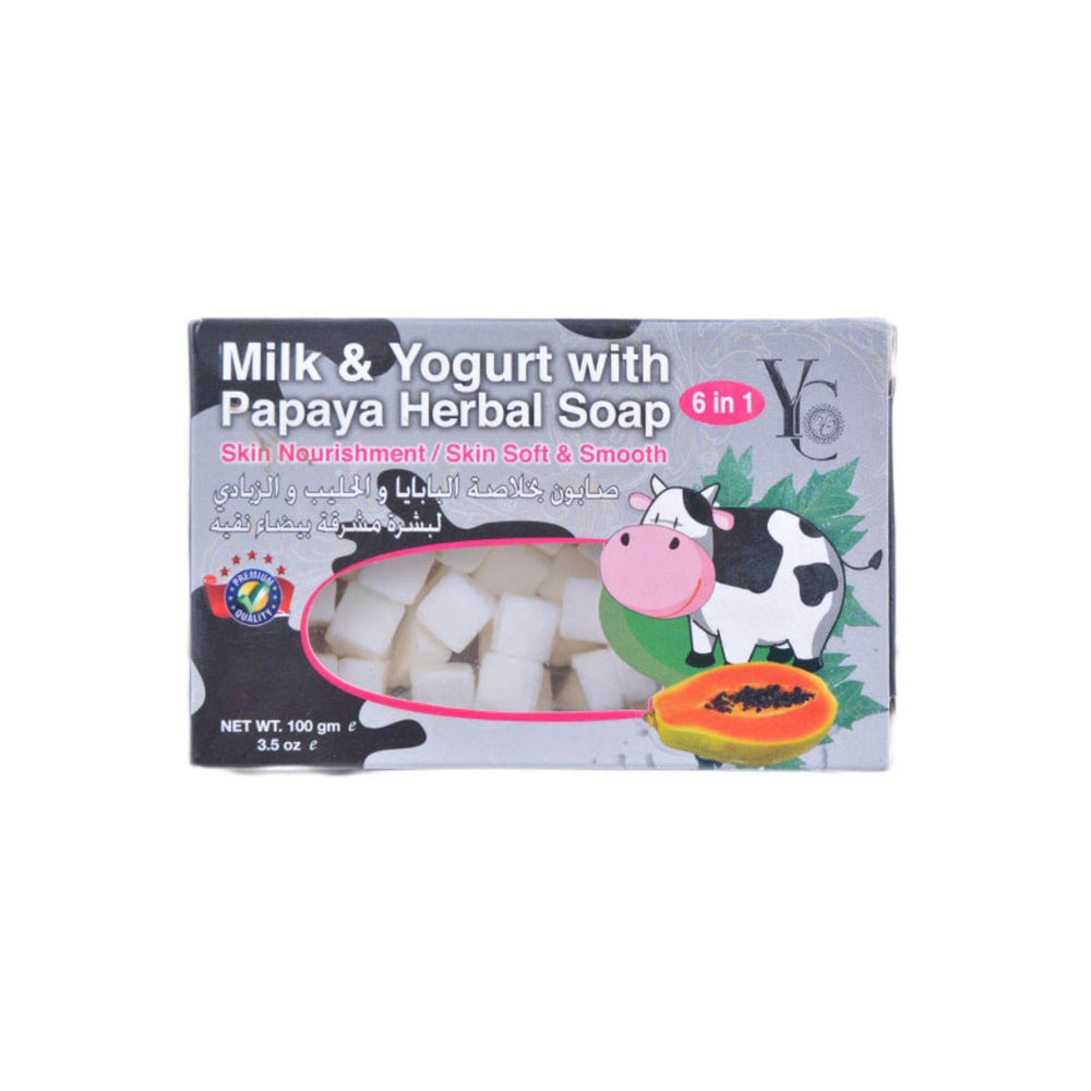 YC Milk and Yogurt with Papaya Herbal Soap 6 in 1 100Gm - YehChez.pk