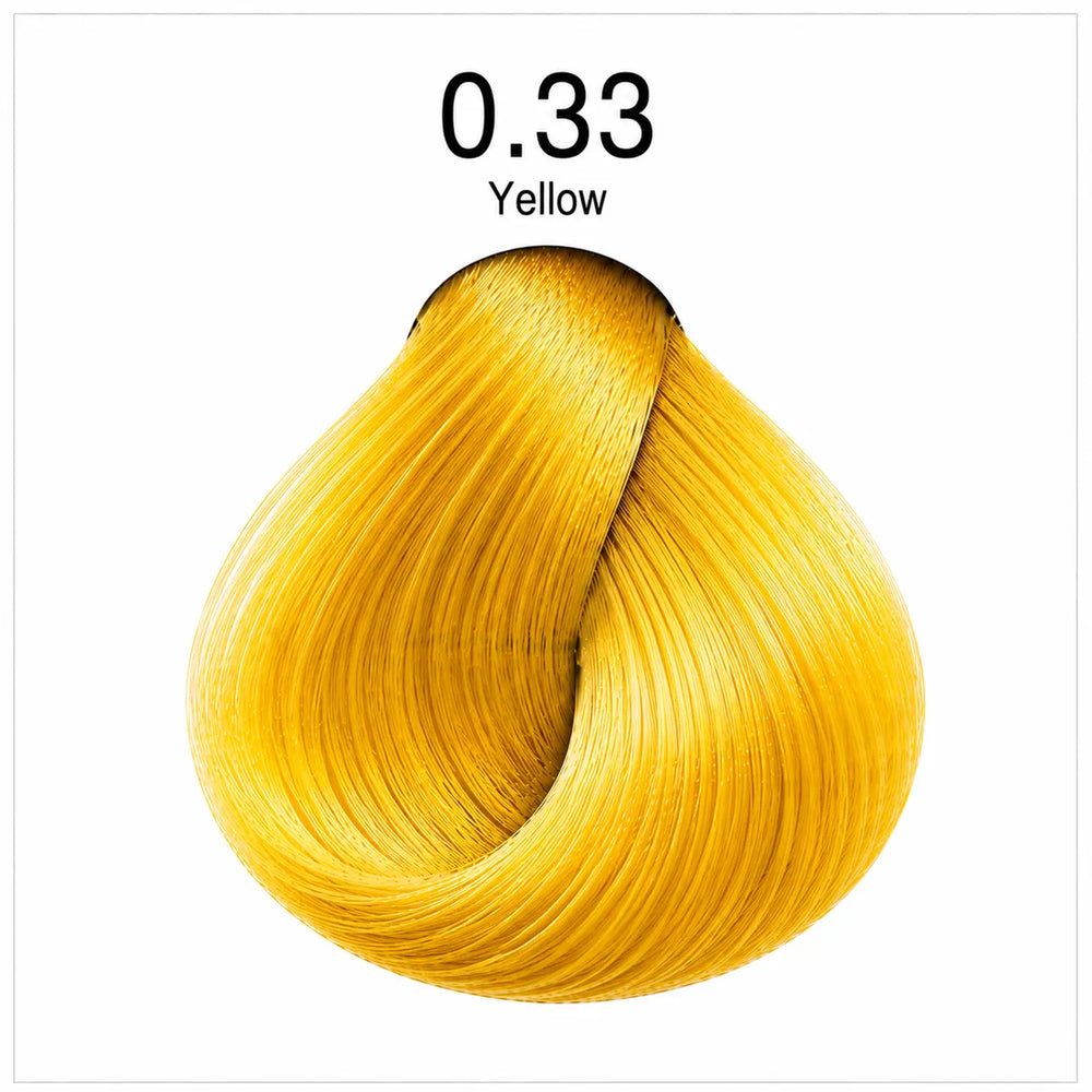 Hair color shade 0.33 yellow swatch