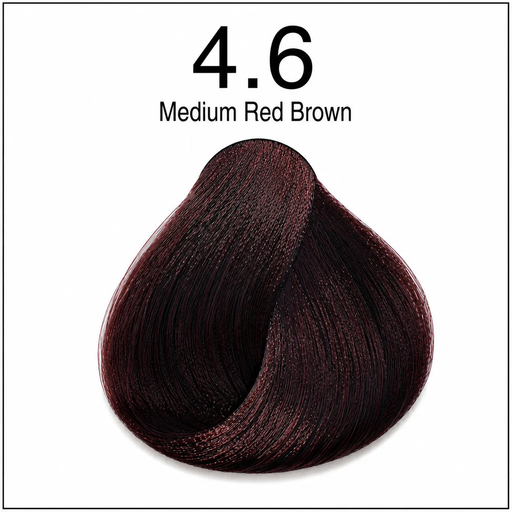 Hair color shade swatch 4.6 Medium Red Brown