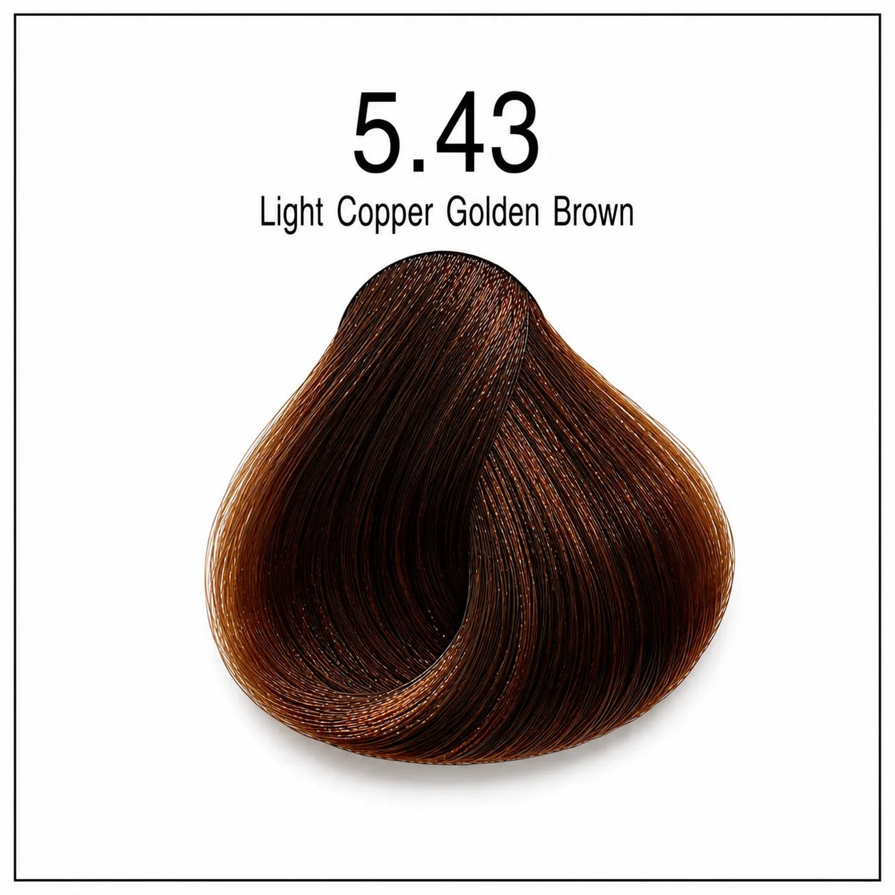 Hair color shade 5.43 Light Copper Golden Brown swatch, coppery golden brown