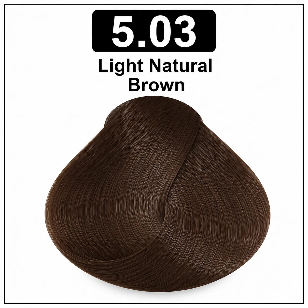 Hair color shade 5.03 Light Natural Brown, medium brown swatch.