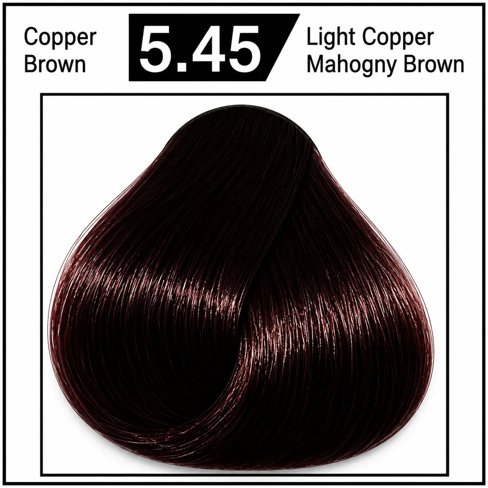 Hair color swatch card 5.45 Light Copper Mahogny Brown