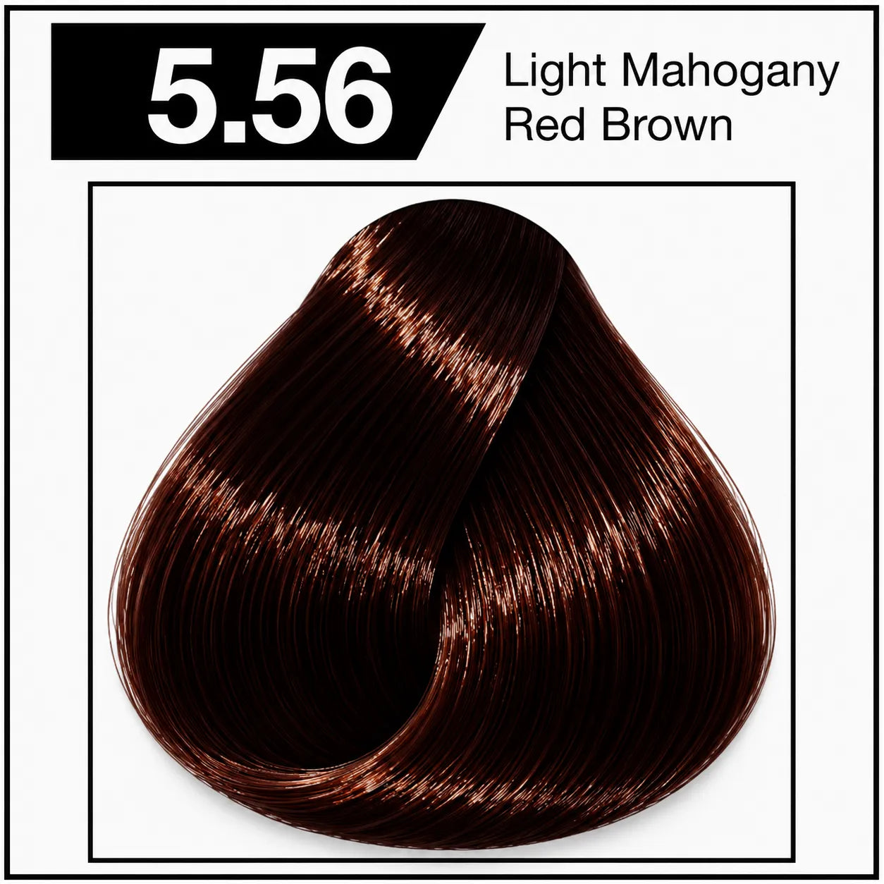 Bremod hair color 5.56 Light Mahogany Red Brown shade chart with reddish-brown swatch