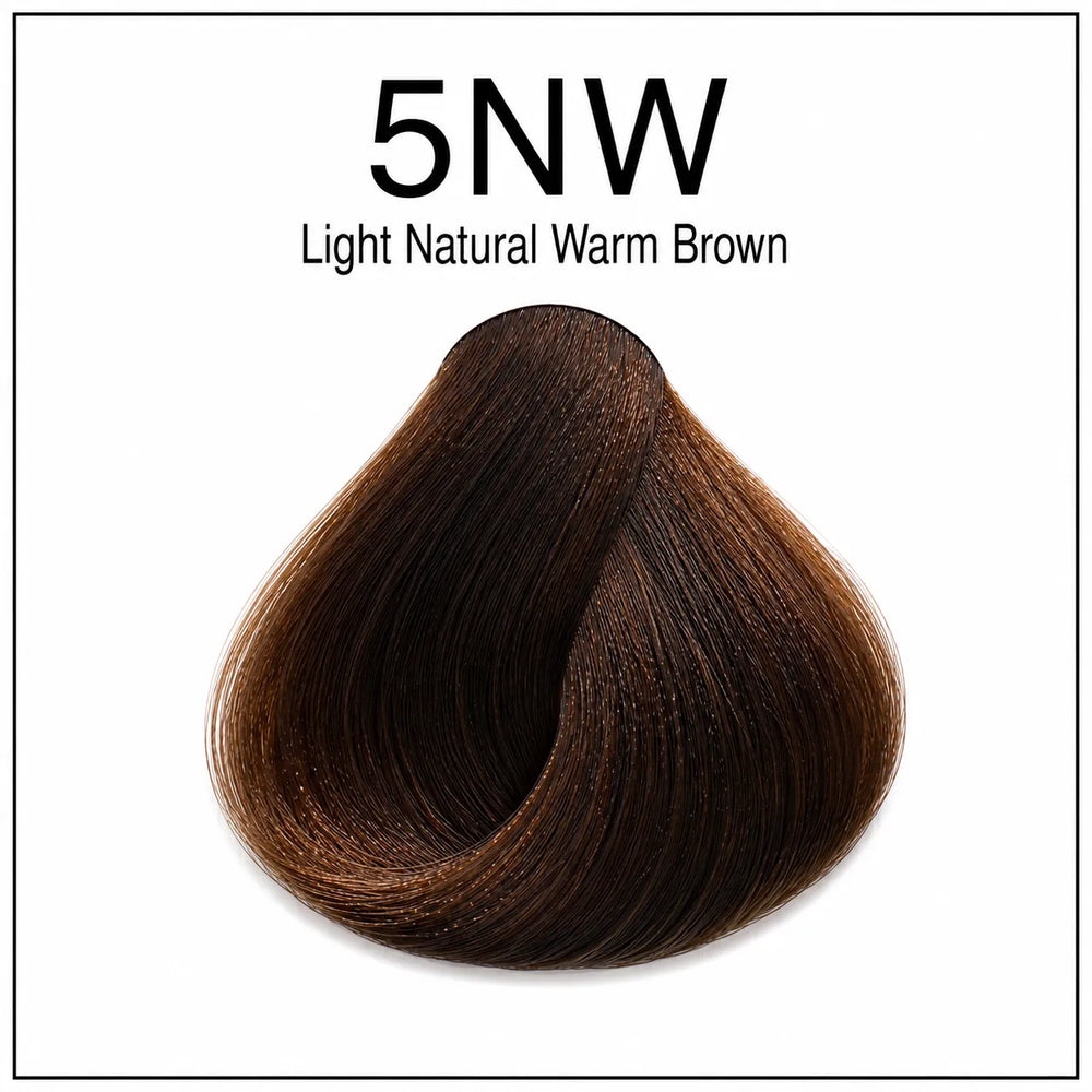 Hair dye color swatch 5NW light natural warm brown