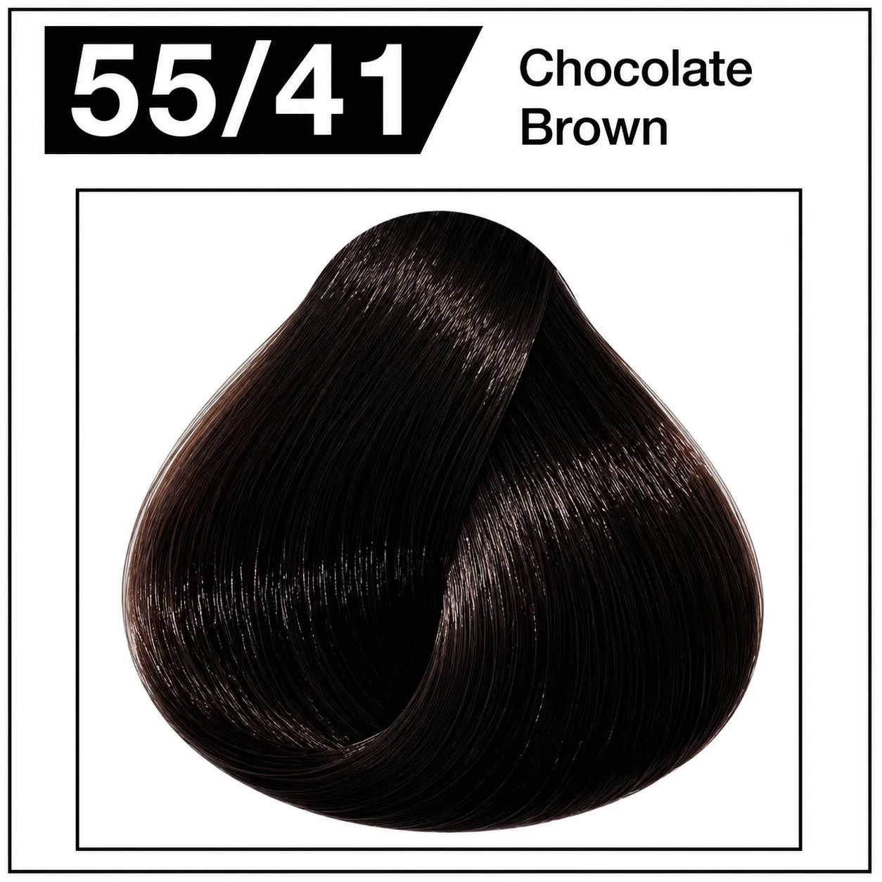 Hair color shade swatch, chocolate brown hair dye cream