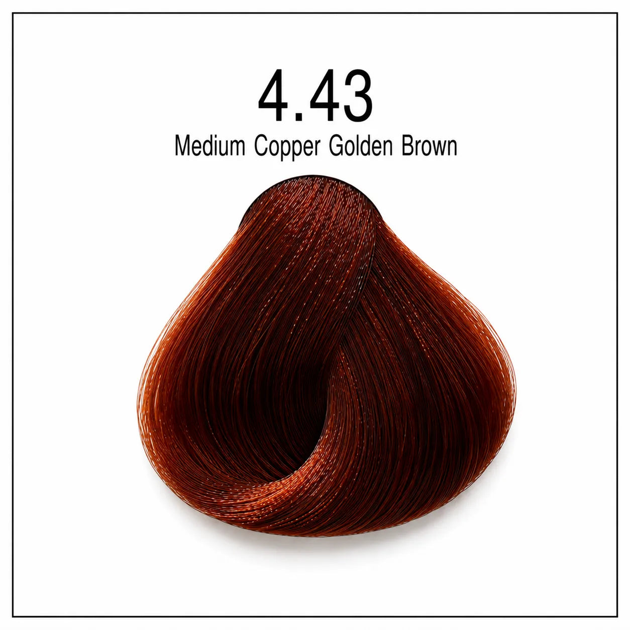 Hair color shade swatch 4.43 Medium Copper Golden Brown